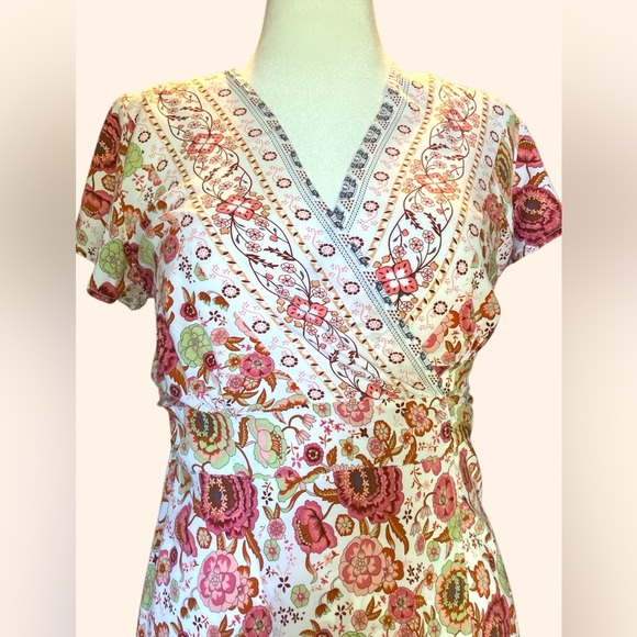 COPY - Prettygarden Floral Chinoisserie Print Wrap Maxi Dress EUC - Picture 2 of 6